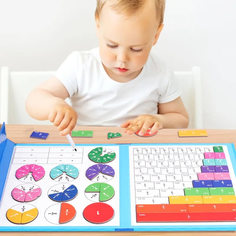 Montessori Magnetic Book Fraction Puzzle For Children