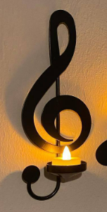 Black Music Note Wall Sconce