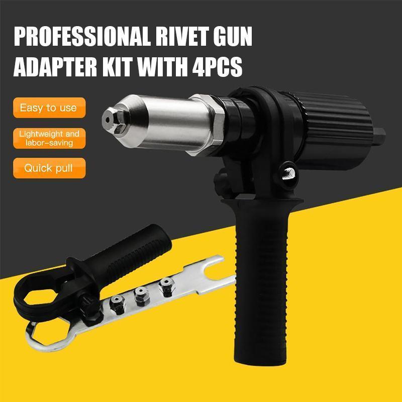 Professional Rivet Gun Adapter Kit with 4Pcs