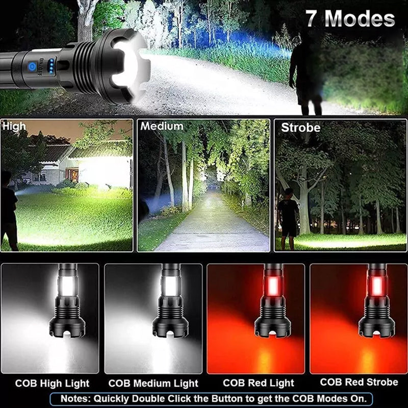 🔥Hot SALE🔥LED Rechargeable Tactical Laser Flashlight