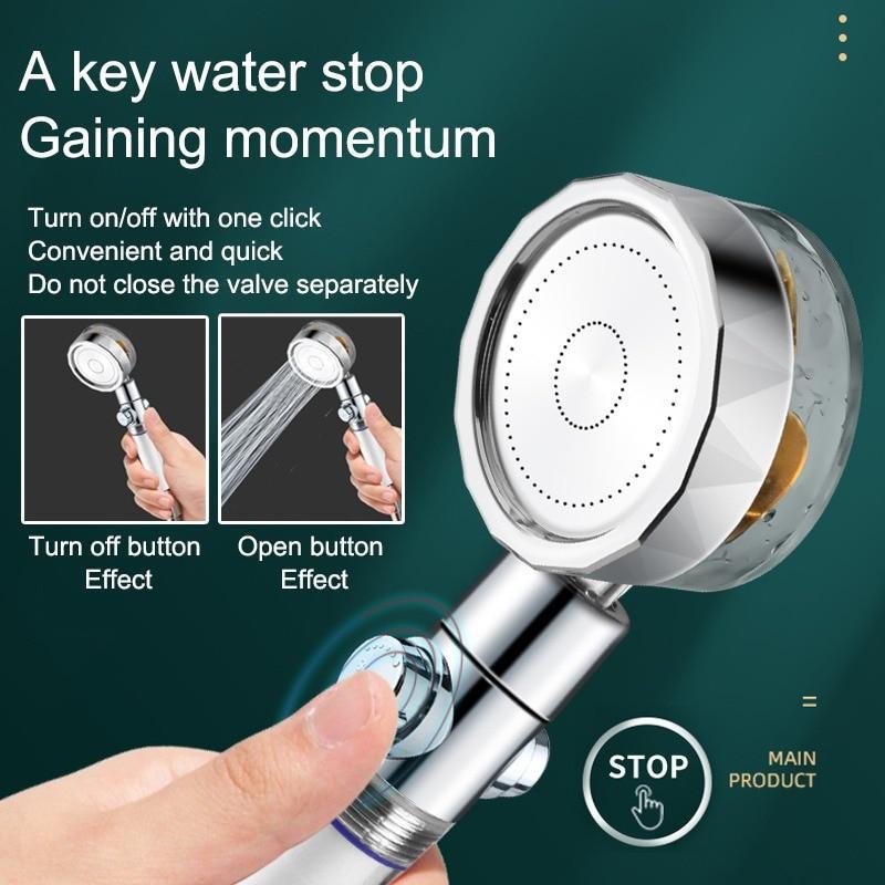 Water Saving Flow 360° Rotating High-pressure Shower