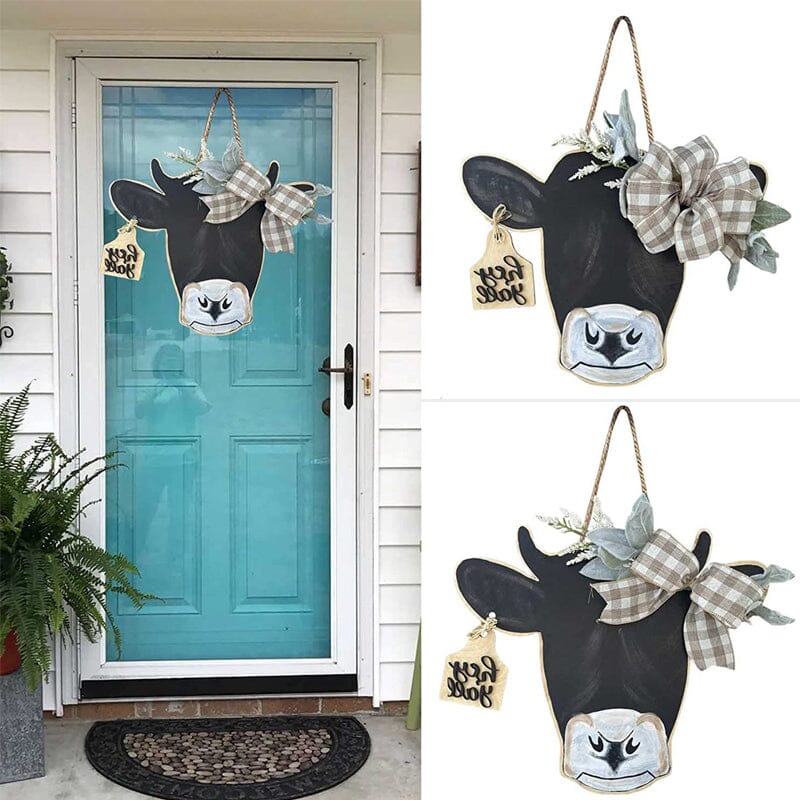 Farmhouse Cow Head Welcome Wreath